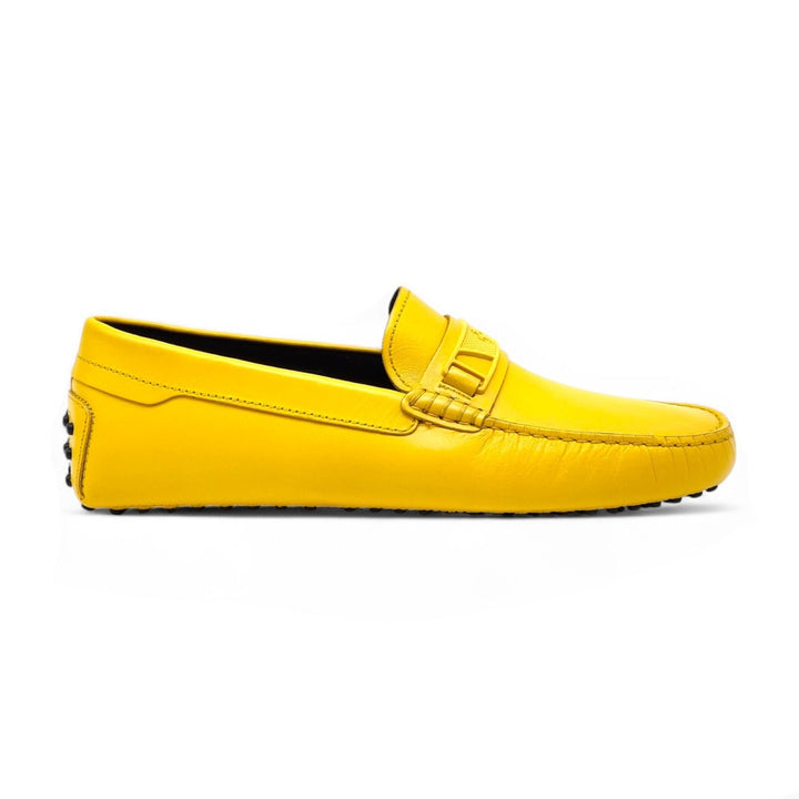 Tod’s for Ferrari Leather Gommino Driving Loafers Yellow UK 7.5 US 8.5
