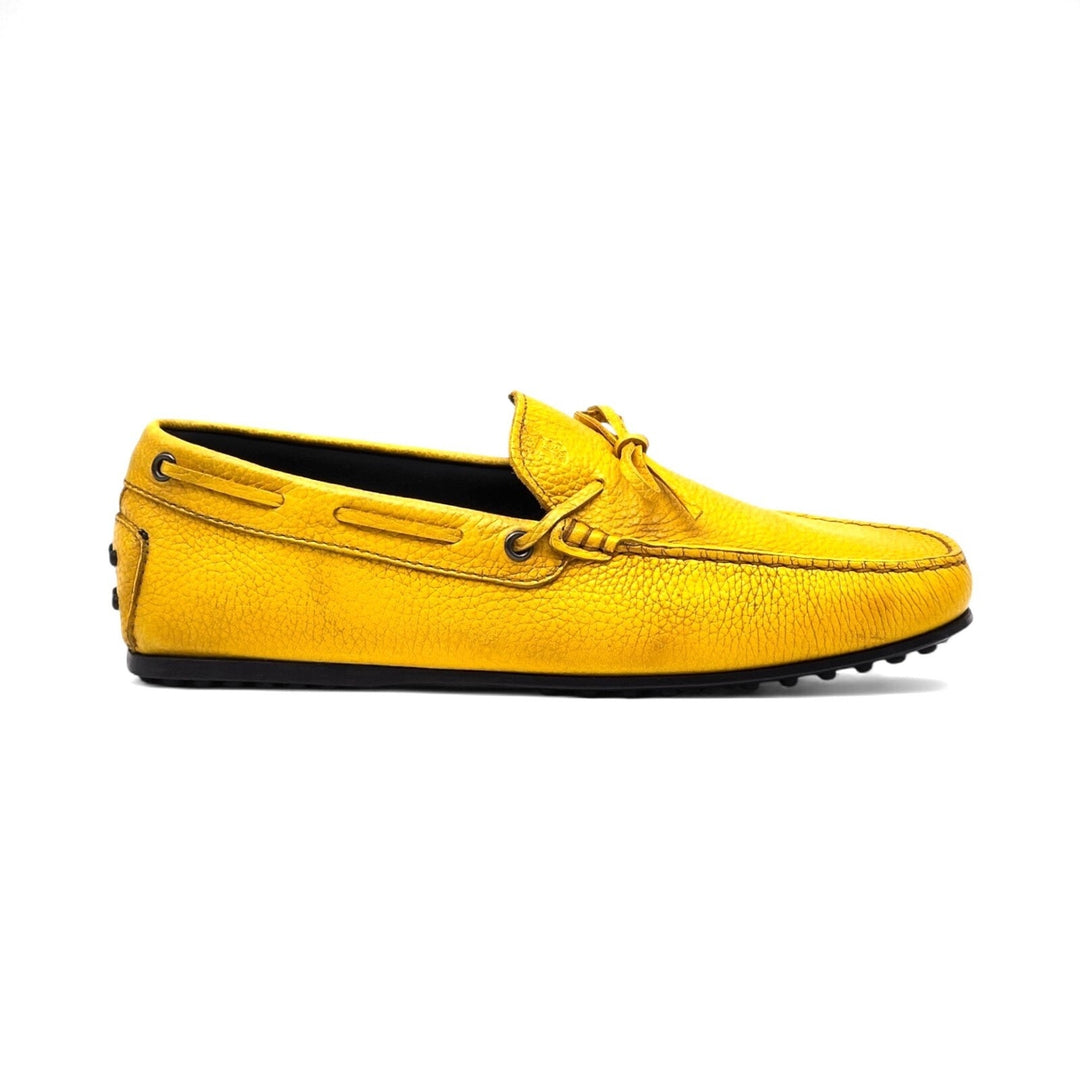 Tod's Driving Shoes City Gommino Leather Loafers in Yellow UK 7 US / 8.5