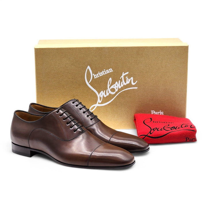 Christian Louboutin Greggo Leather Oxford Shoes in Brown EU 41 US 8