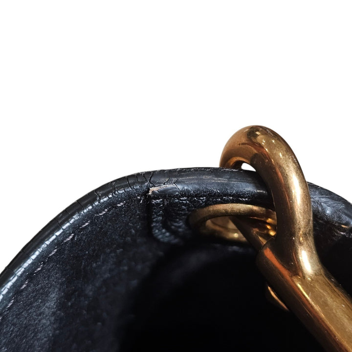 Celine Small Sangle in Black Grained Leather