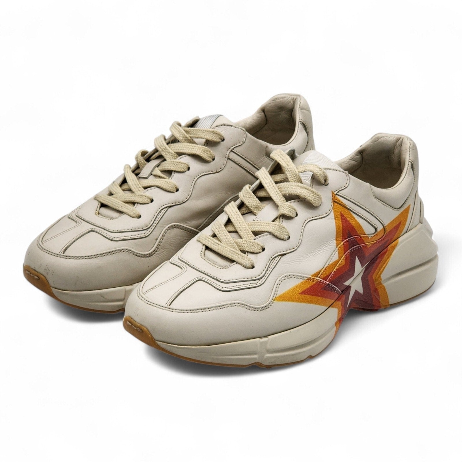GUCCI Rhyton Interlocking GG Screener Star Leather Sneakers UK 7