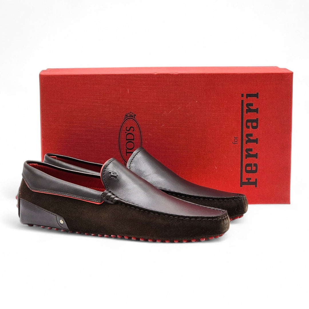 Tod’s for Ferrari Gommino Driving Leather Loafers Black UK 7 US 8.5 - NWB