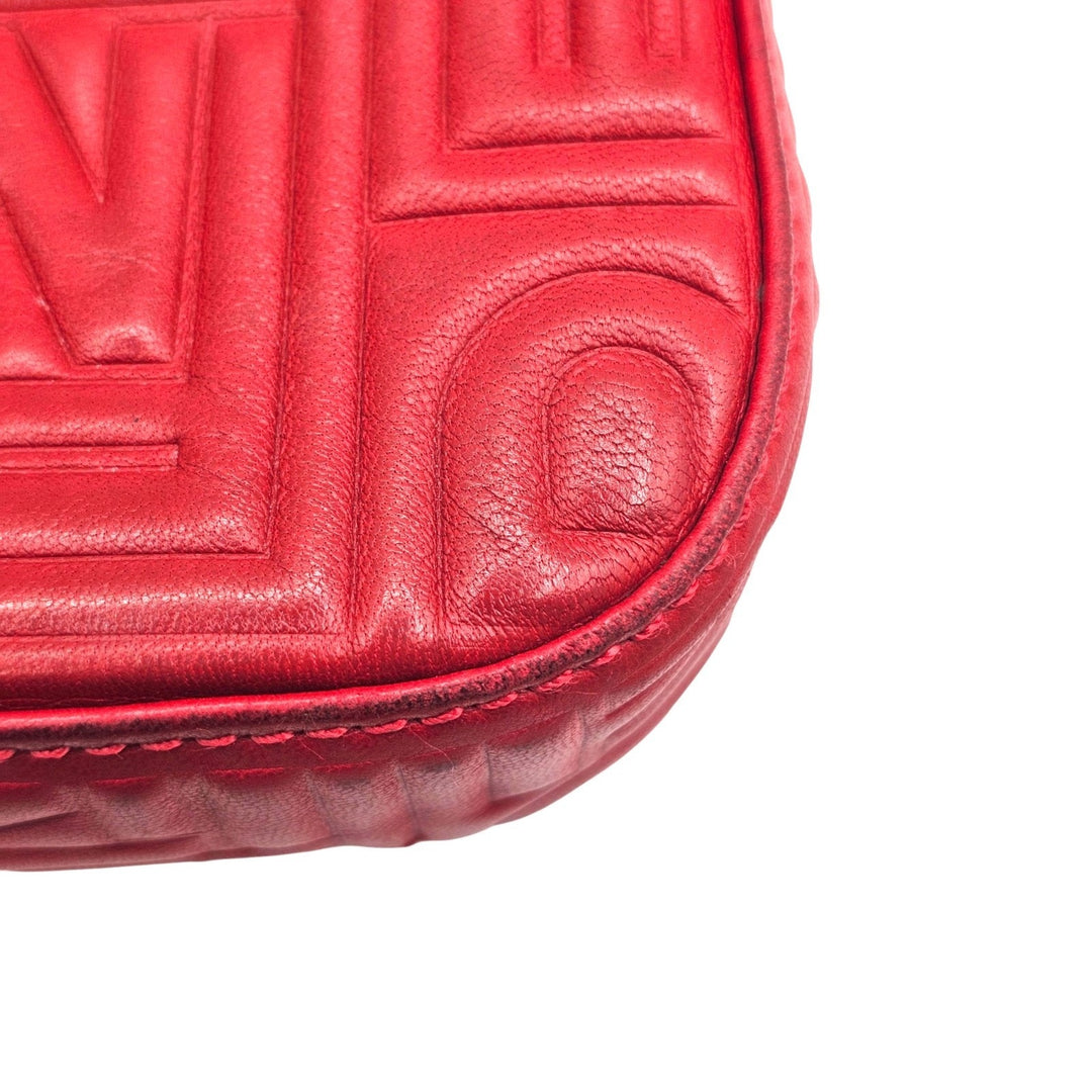 Fendi Monogram Mama Baguette Leather Shoulder Bag in Red