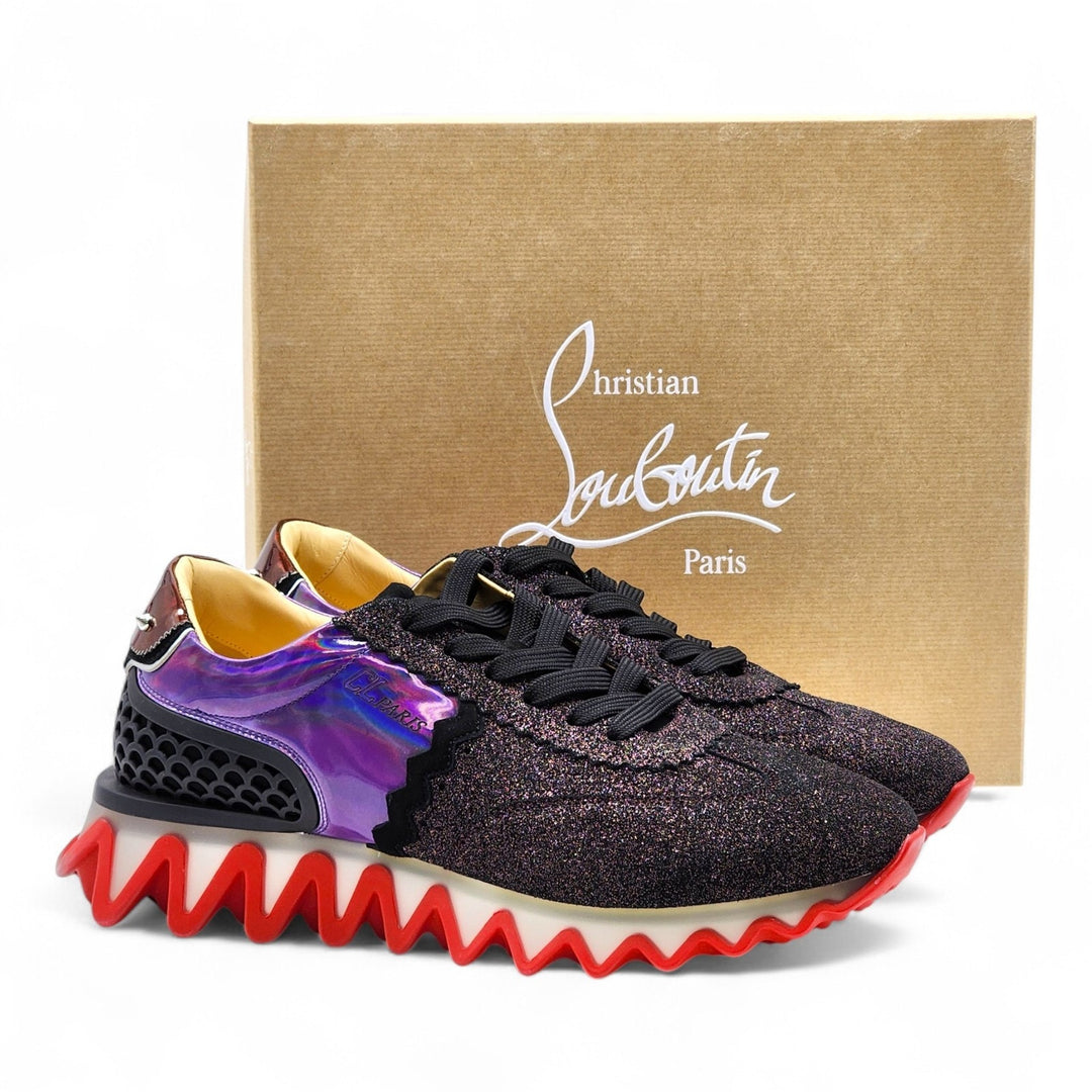 Christian Louboutin Loubishark Black Purple Red Sneakers EU 44.5 US 11.5