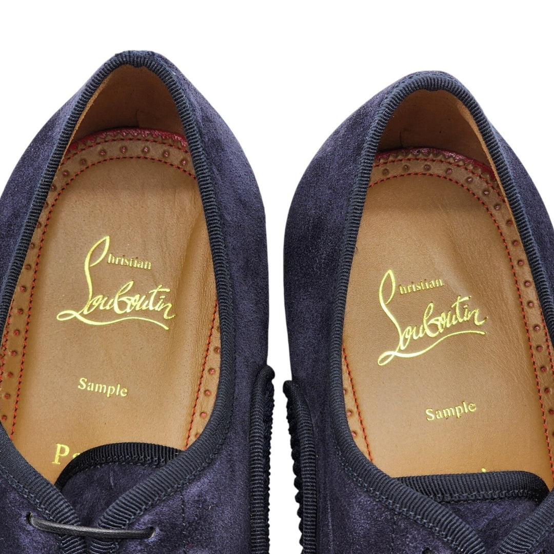 Christian Louboutin Greggo Leather and Suede Oxford Shoes Blue EU 43 US 10