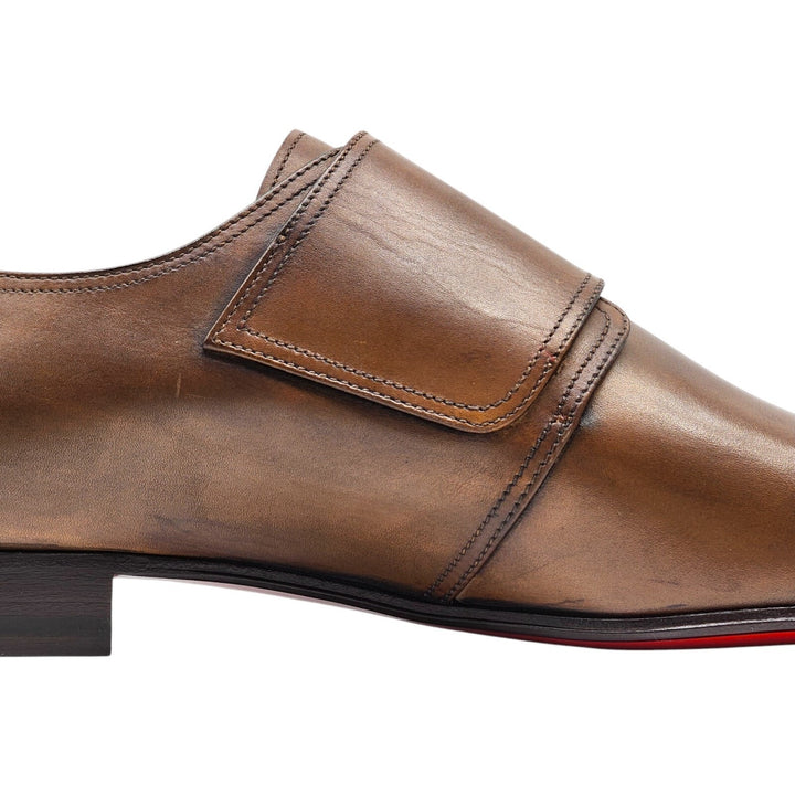 Christian Louboutin Mortimer Monk Leather Shoes Brown EU 42 US 9