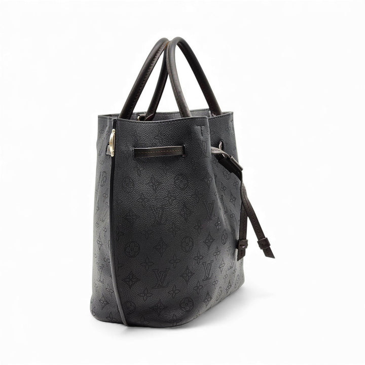 Louis Vuitton Girolata Mahina Leather Shoulder Bag Black with Pouch - Preowned