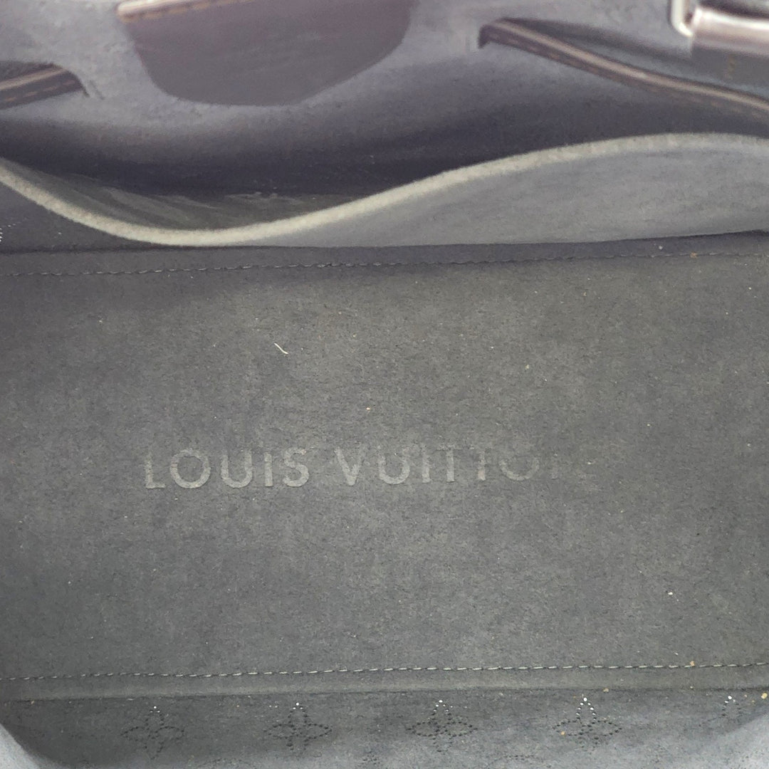 Louis Vuitton Girolata Mahina Leather Black Monogram Bucket Tote Bag - Preowned