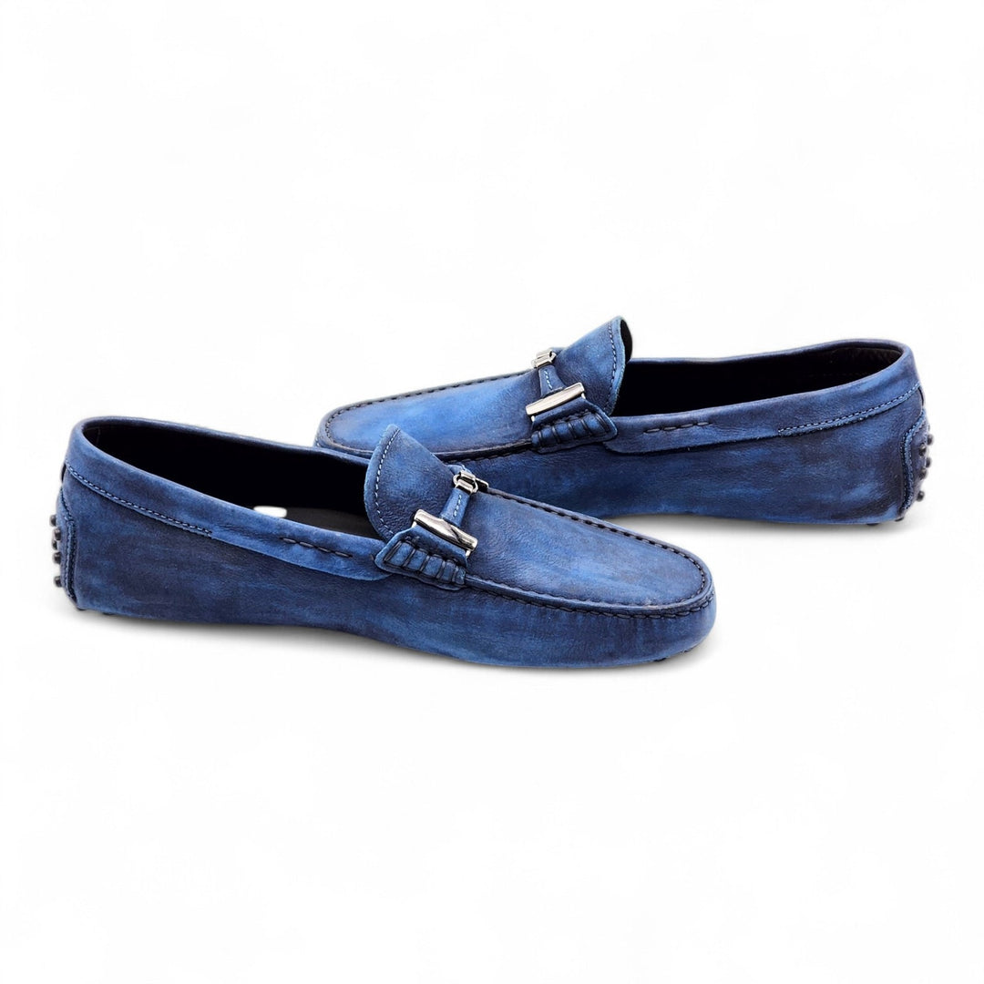 Tod's Gommino Driving Suede Men's Loafers Blue UK 7 US 8.5