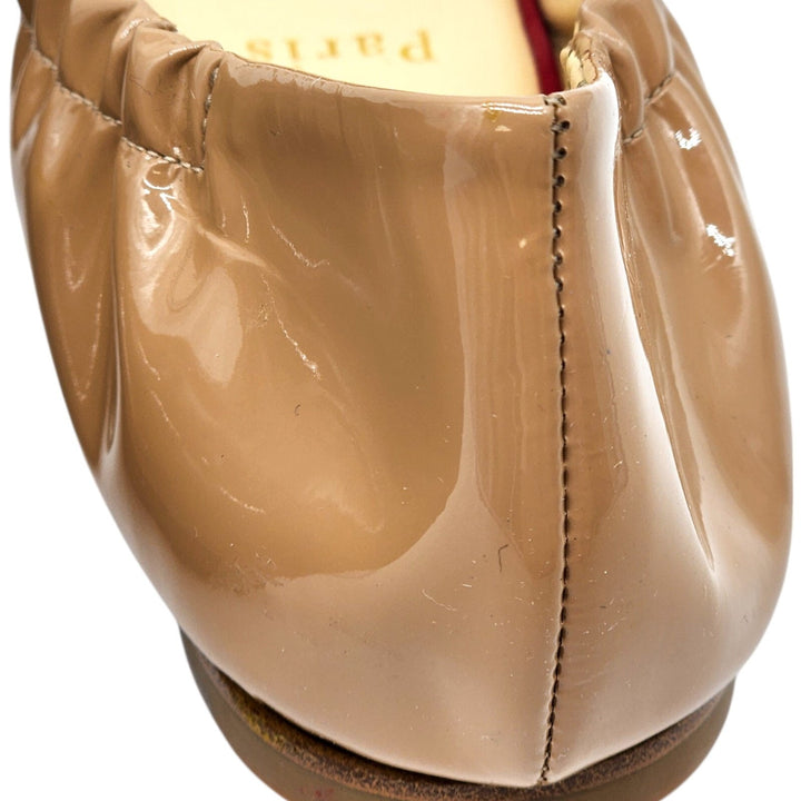 Christian Louboutin Gloriana Flat Patent Leather Ballet Flats Nude EU 40 US 9.5
