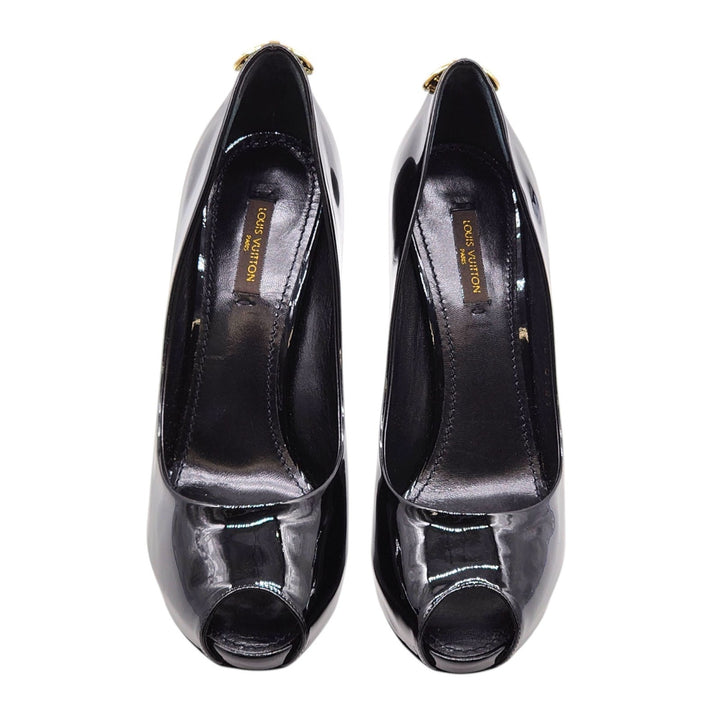 Louis Vuitton Oh Really Peep Toe Pumps Black EU 38 US 7.5