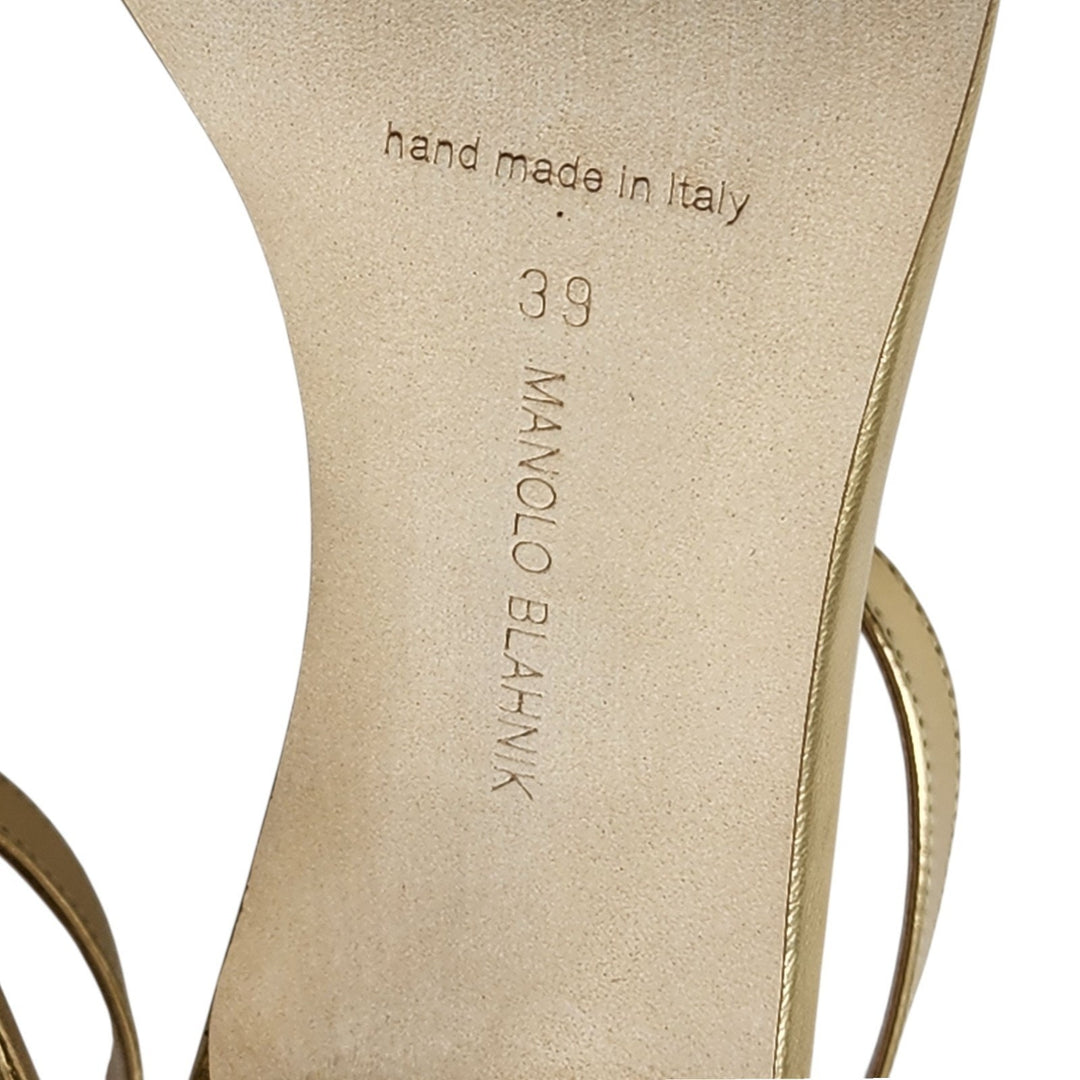 Manolo Blahnik Chaos Metallic Leather Sandals Size EU 39 US 8.5 - NWB $945