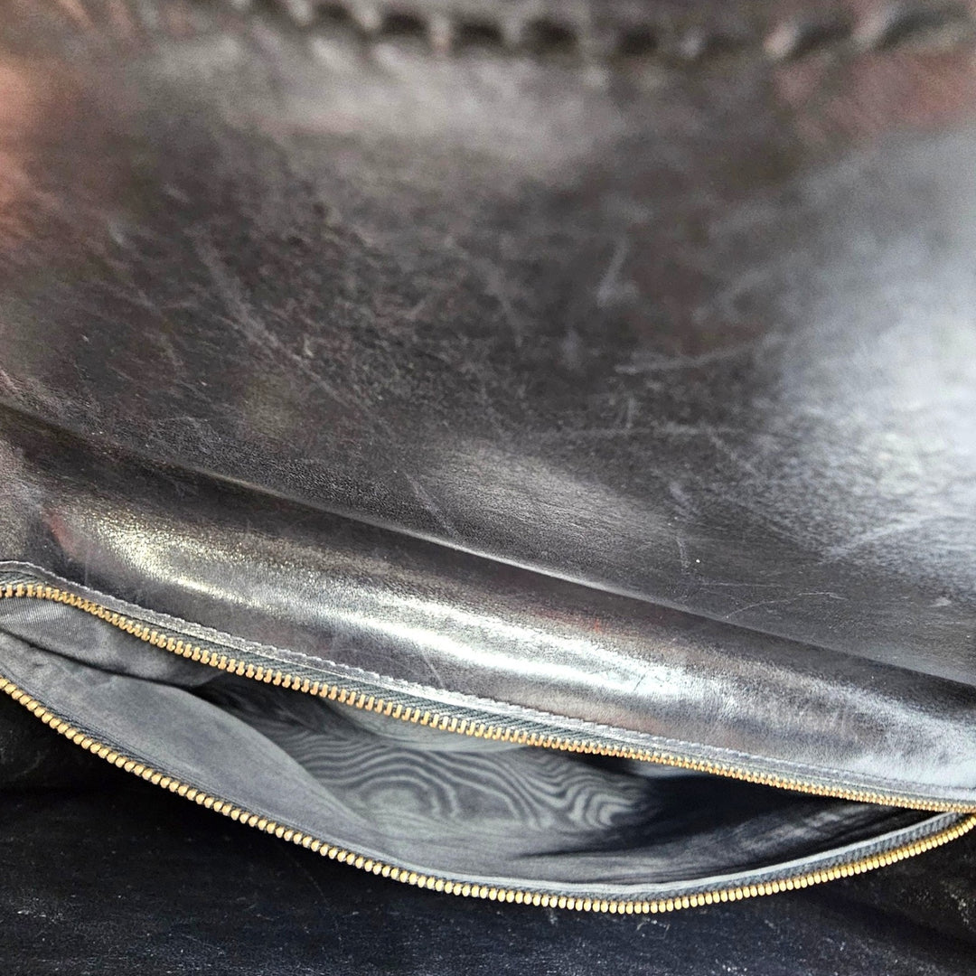 Bally International Black Crocodile Skin Briefcase Bag Vintage Made in Italy