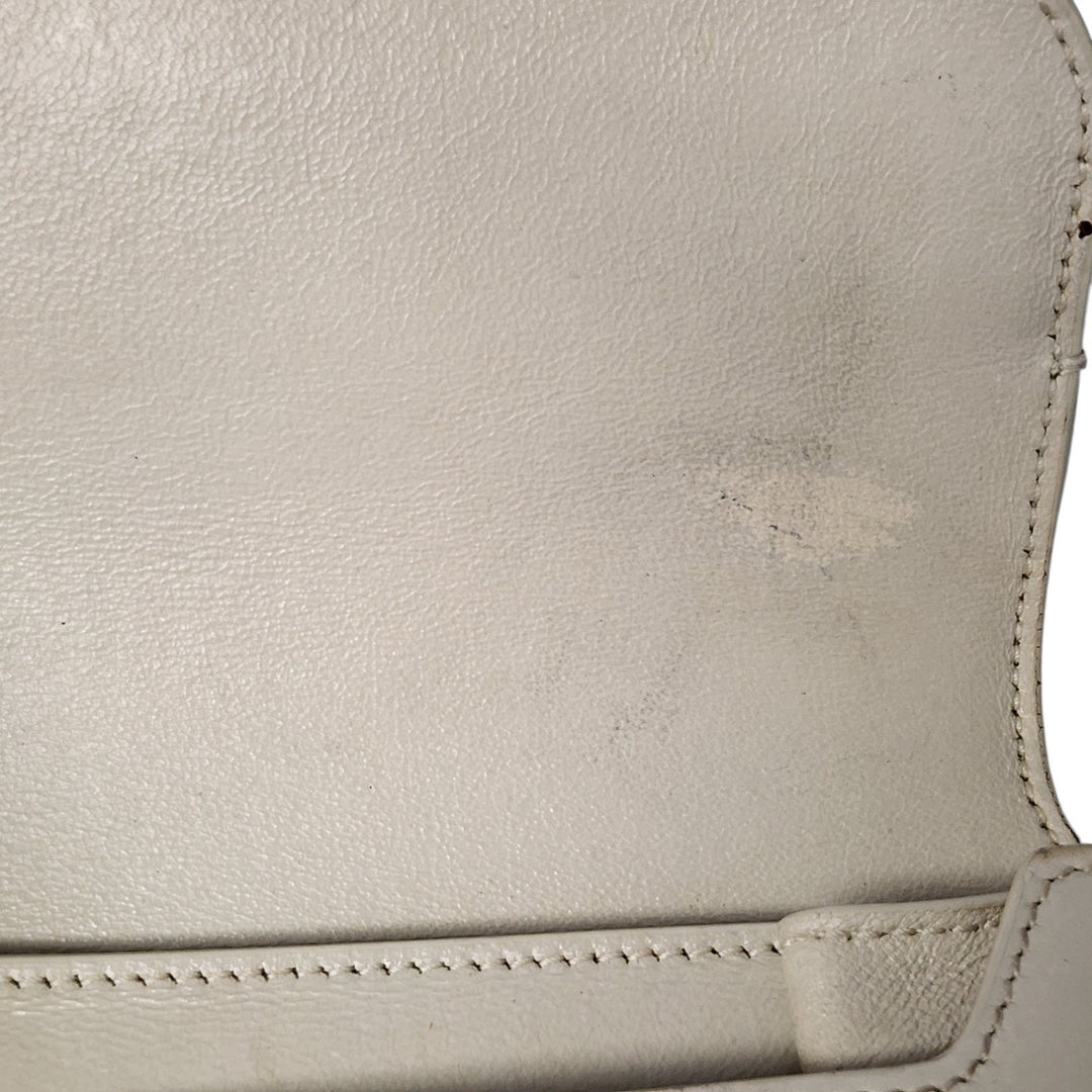 Saint Laurent Crossbody Shoulder Bag Satchel Cream Leather 532561 – Preowned