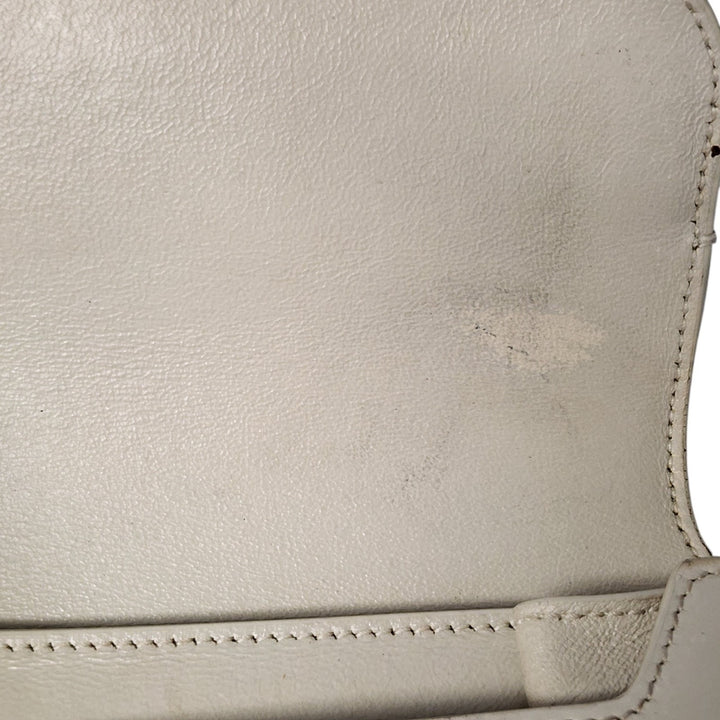 Saint Laurent Crossbody Shoulder Bag Satchel Cream Leather 532561 – Preowned