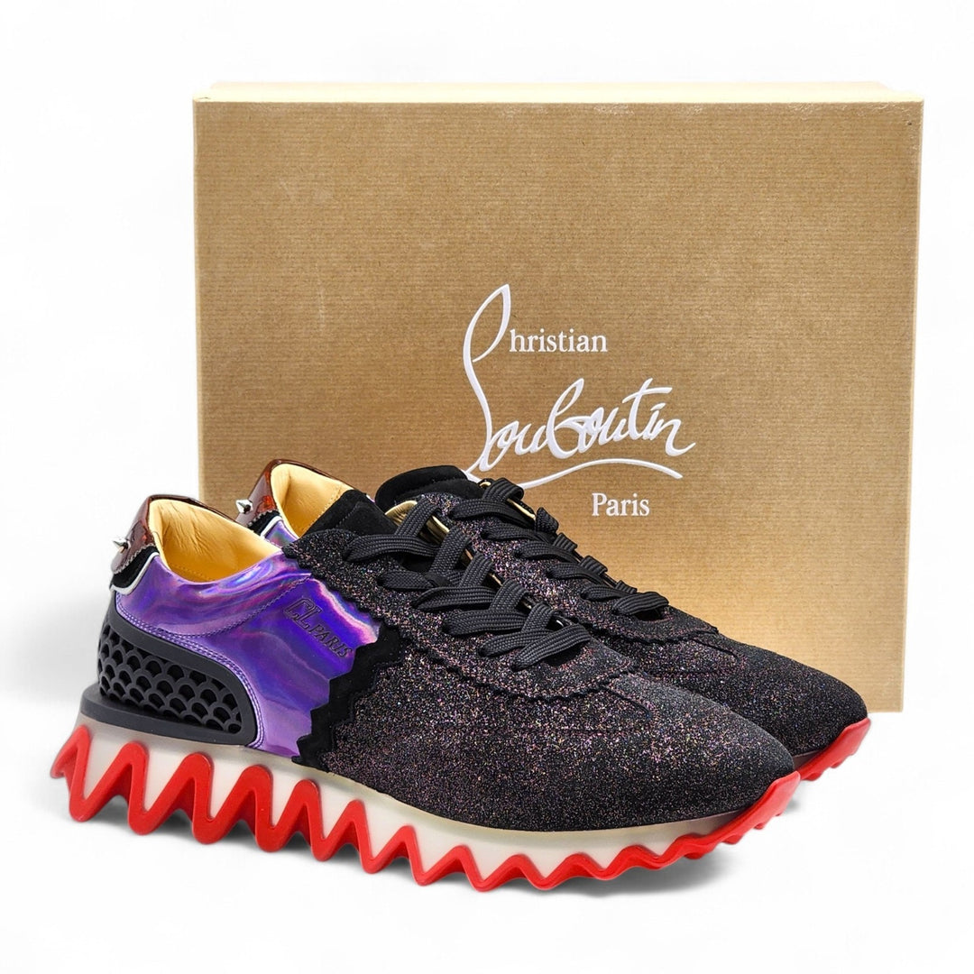 Christian Louboutin Loubishark Black Purple Red Men's Sneakers EU 44 US 11