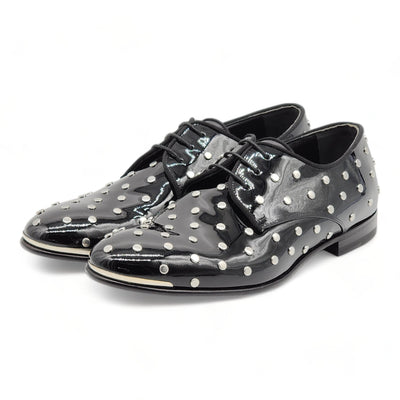 Alexander McQueen Patent Leather Men's Studded Derby Shoes