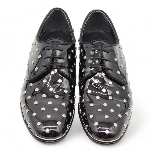 Alexander McQueen Patent Leather Men's Studded Derby Shoes