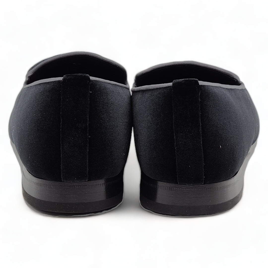 Billionaire Velvet Loafers Crest  in Black