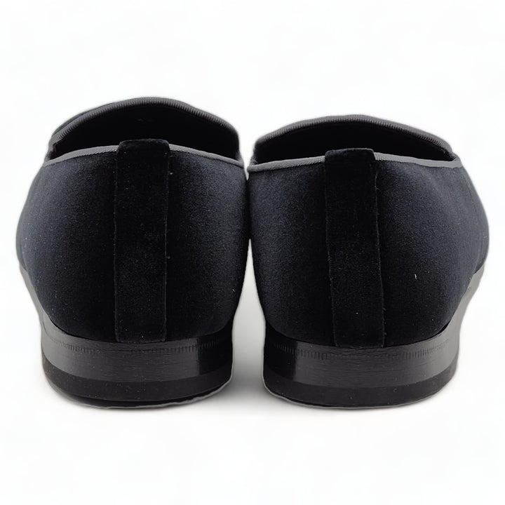 Billionaire Velvet Loafers Crest  in Black