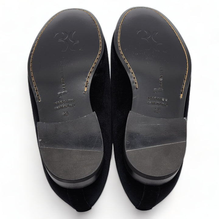Billionaire Velvet Loafers Crest  in Black