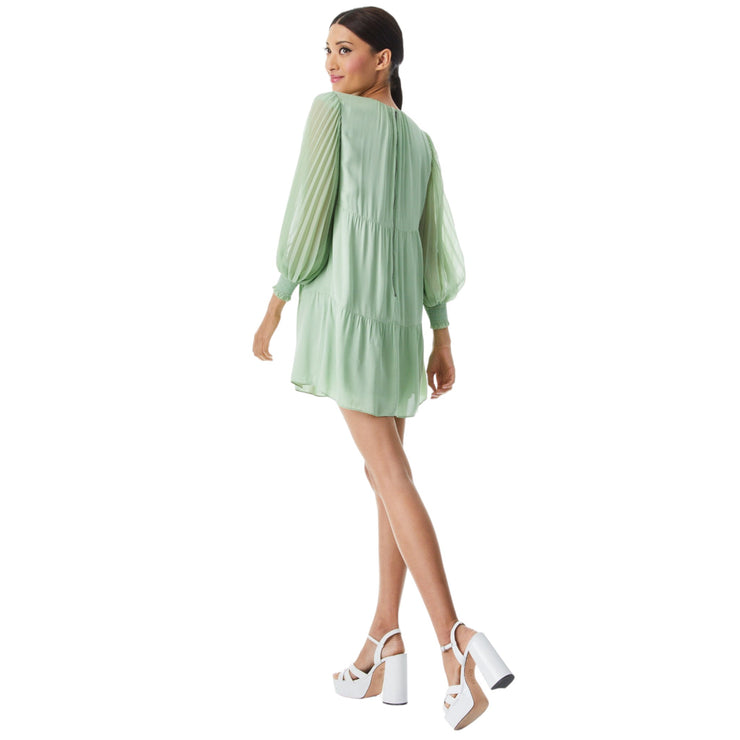 Alice + Olivia Antoinette Green Long Sleeve Mini Dress Size S