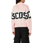 GCDS Wool Logo Band Boxy Sweater Pink