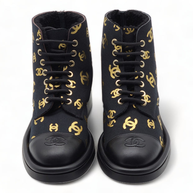 Chanel CC Combat Boots