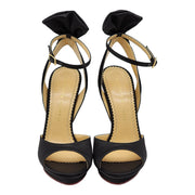 Charlotte Olympia Wallace Bow-Back Satin Evening Pumps Black