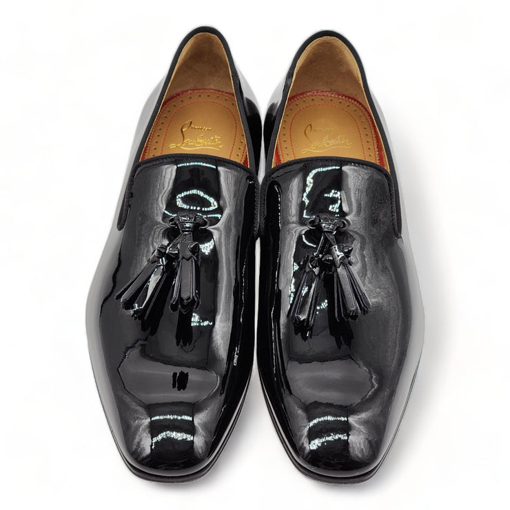 Christian Louboutin Dandelion Tassel Tuxedo Patent Leather Loafers