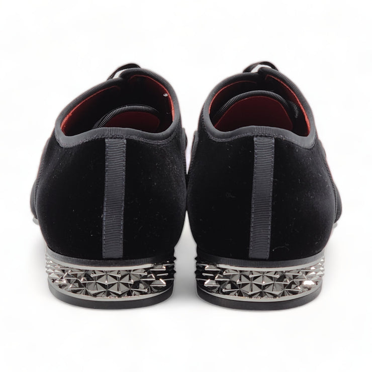Christian Louboutin Greggyrocks Spike-Heel Velvet Oxford Shoes in Black 40