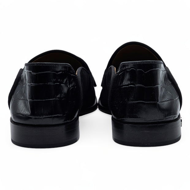 Christian Louboutin Penny No-Back Suede Loafers Black 42.5
