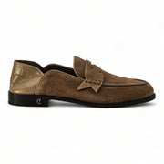 Christian Louboutin Penny No Back 30 Suede Loafers Tan