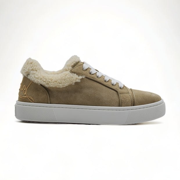 Christian Louboutin Vierissima Shearling-trimmed Suede Sneakers