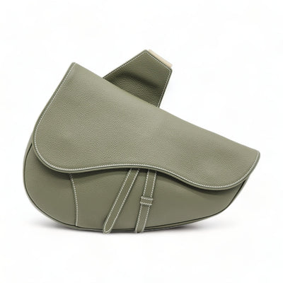Dior Saddle Grain Leather Large Crossbody Bag Green