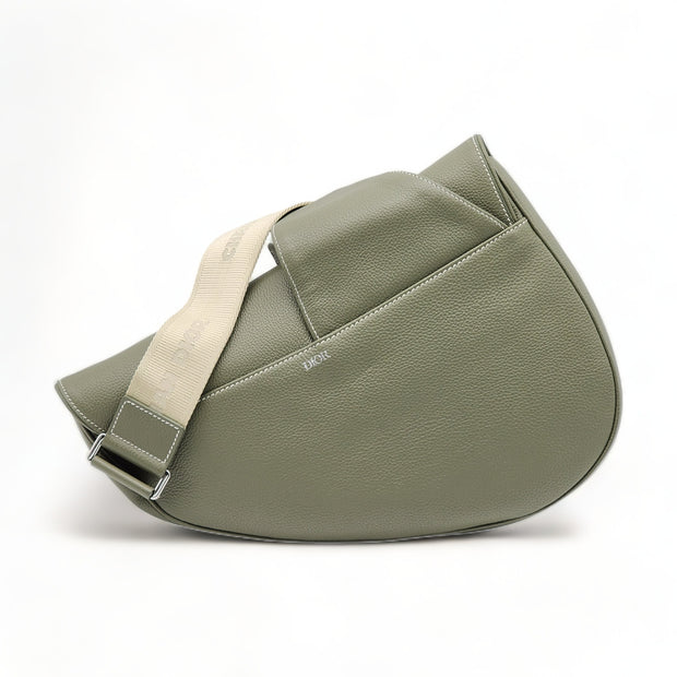 Dior Saddle Grain Leather Large Crossbody Bag Green