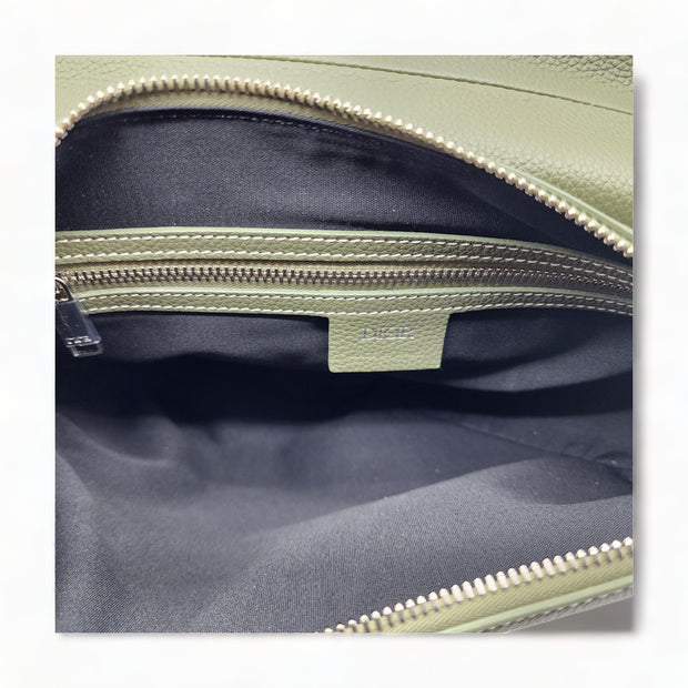 Dior Saddle Grain Leather Large Crossbody Bag Green