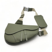 Dior Saddle Grain Leather Large Crossbody Bag Green