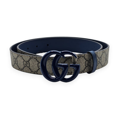 Gucci GG Supreme Thin Brown Blue Belt Size 70 28 411924