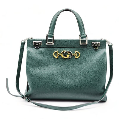 Gucci Medium Zumi Top Handle Bag in Green