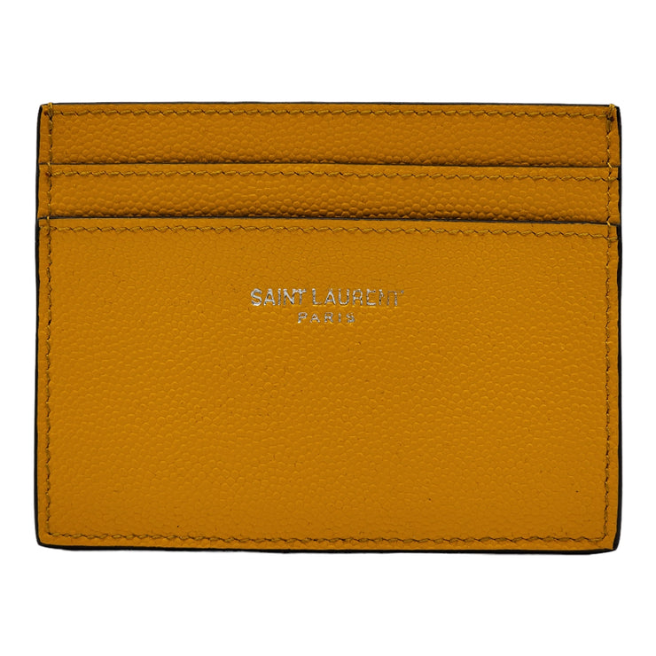 Saint Laurent Grain de Poudre Embossed Leather Card Case Wallet