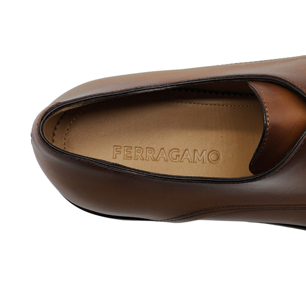 Salvatore Ferragamo Leather Oxford Shoes Fosco Brown 10 E