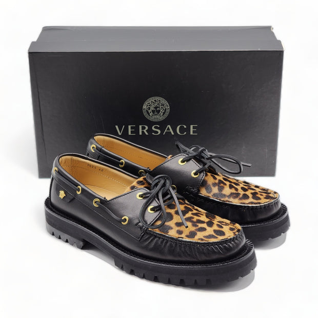 Versace Pony and Leather Loafers