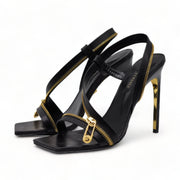 Versace Safety Pin Heeled Sandals