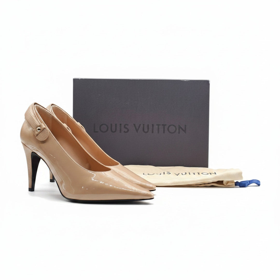 Louis Vuitton Legacy Patent Leather Pumps Nude EU 39 US 9 - NWB