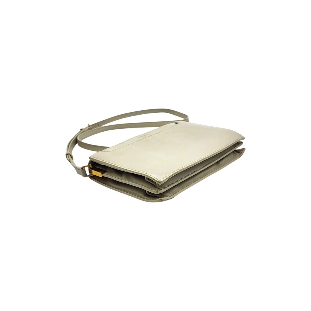 Saint Laurent Crossbody Shoulder Bag Satchel Cream Leather 532561 – Preowned
