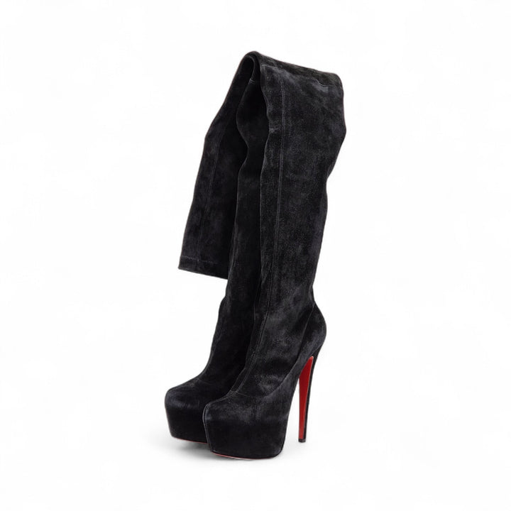 Christian Louboutin Gazolina Over the Knee Platform Suede Boots EU 37 US 6.5