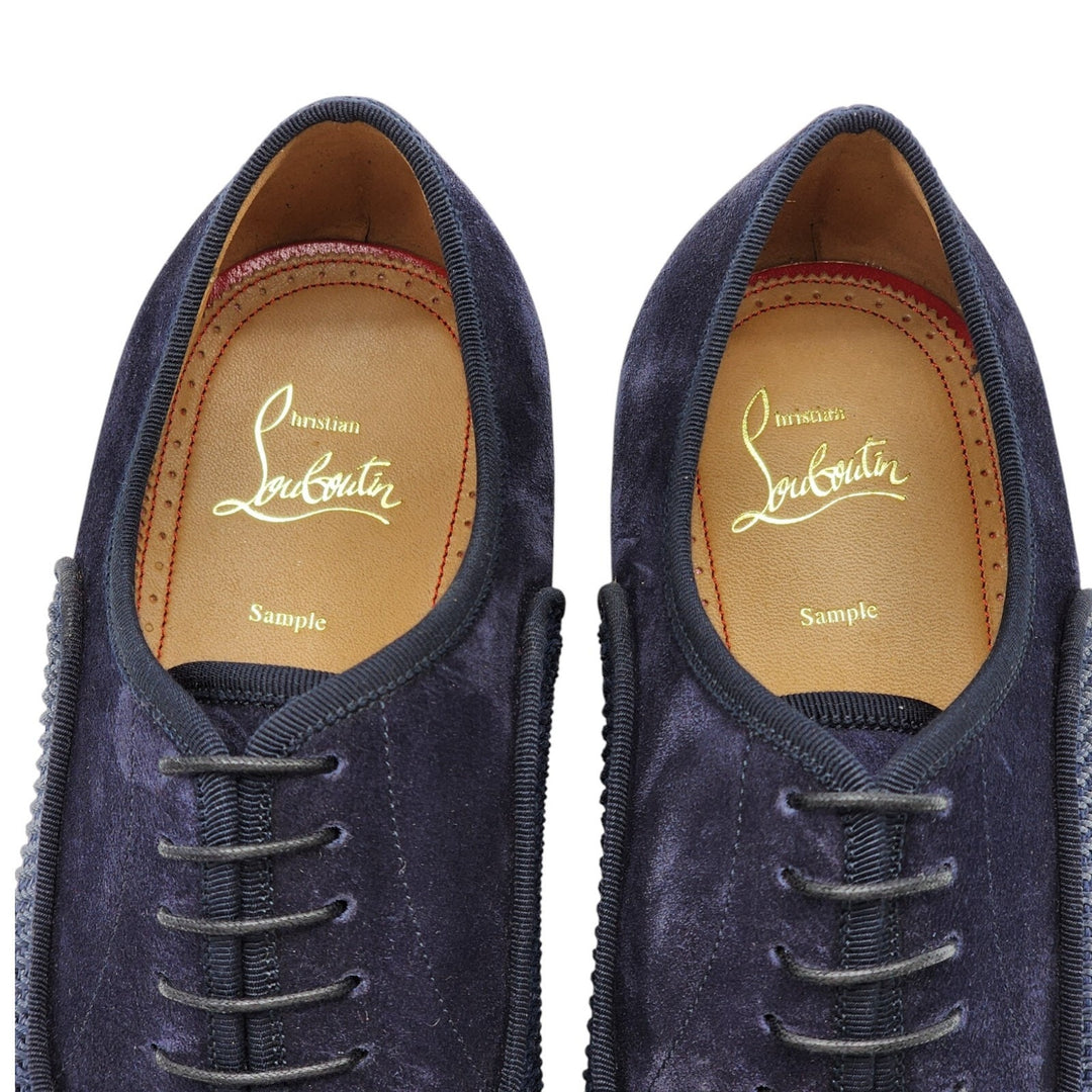 Christian Louboutin Greggo Leather and Suede Oxford Shoes Blue EU 42 / US 9