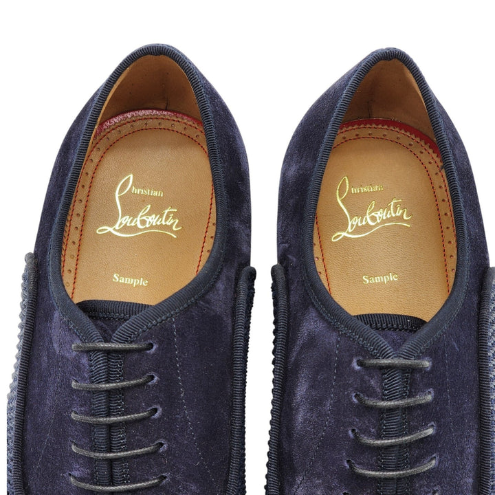 Christian Louboutin Greggo Leather and Suede Oxford Shoes Blue EU 42 / US 9