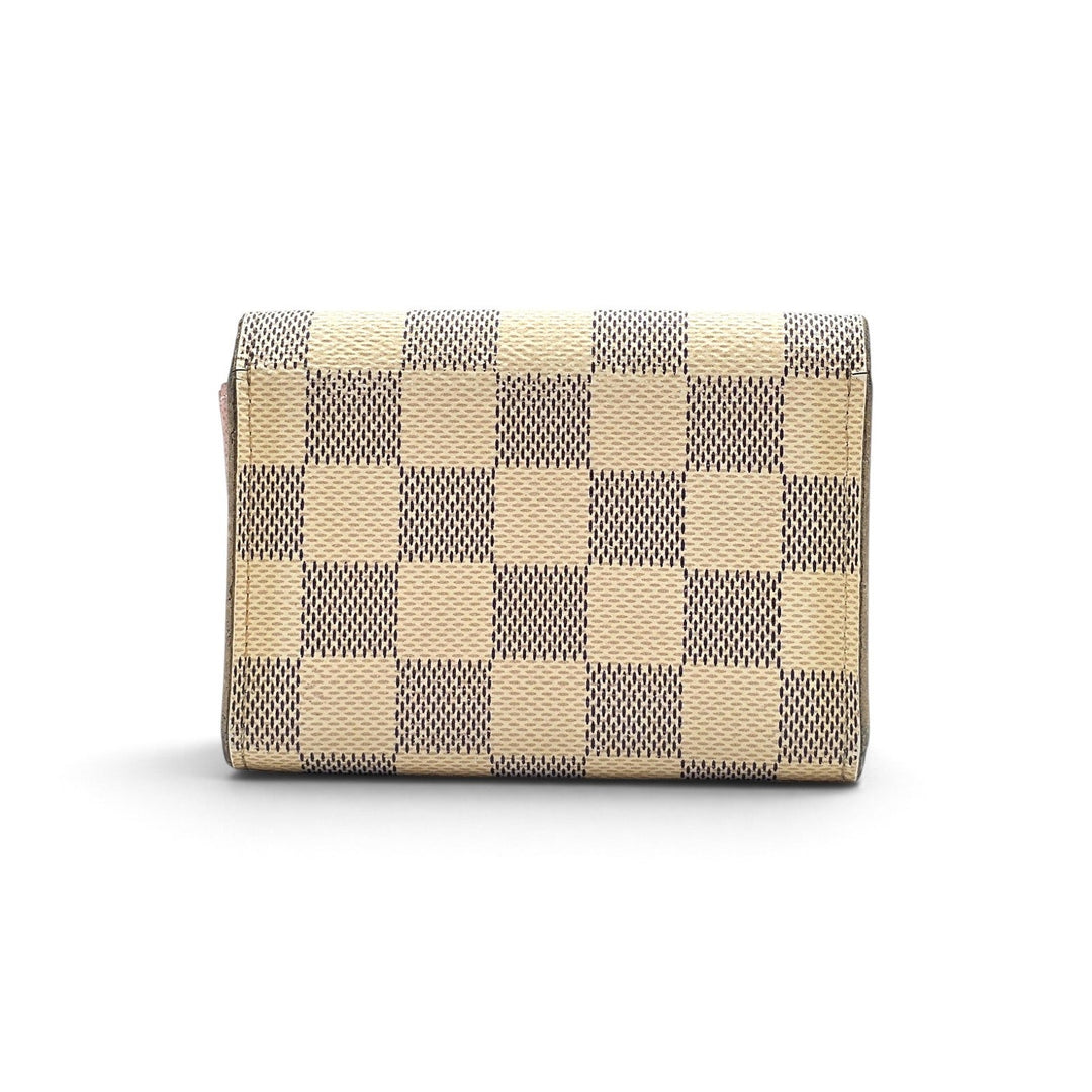 Louis Vuitton Damier Azur Rosalie Coin Purse Wallet Rose Ballerine Pink N61276